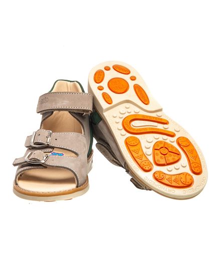 Босоніжки для хлопчиків Theo Leo бежевого і зеленого кольорів, Колір: сірий/зелений, Розмір: 22, зображення 4