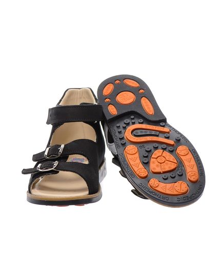 Босоніжки для хлопчика Theo Leo чорного кольру, Колір: чорний/білий, Розмір: 27, зображення 2