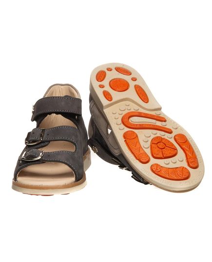 Босоножки для мальчиков Theo Leo темно-серого цвета, Цвет: т.сірий/сірий, Размер: 24, изображение 3