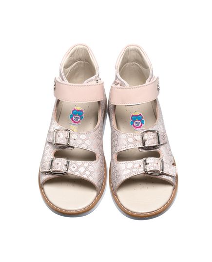 Босоніжки для дівчаток Theo Leo бежевого кольору, Колір: золотий/бежевий, Розмір: 22, зображення 4