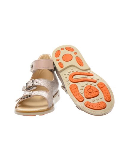 Босоніжки для дівчаток Theo Leo бежевого кольору, Колір: золотий/бежевий, Розмір: 35, зображення 2