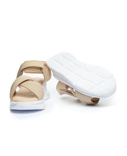 Сандалии для девочек Theo Leo бежевого цвета, Цвет: бежевий, Размер: 38, изображение 3