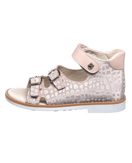 Босоніжки для дівчаток Theo Leo бежевого кольору, Колір: золотий/бежевий, Розмір: 22, зображення 5