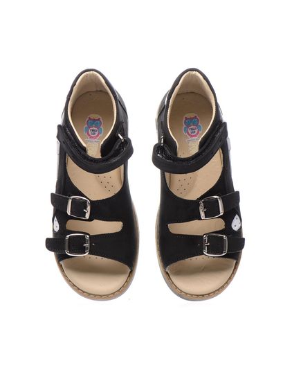 Босоніжки для хлопчика Theo Leo чорного кольру, Колір: чорний/білий, Розмір: 27, зображення 3