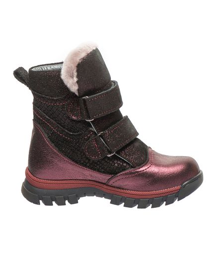 Зимові черевики для дівчаток Theo Leo бордового кольору, Колір: бордовий перламутр, Розмір: 29, зображення 4