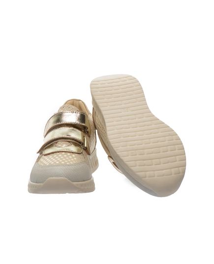 Кросівки для дівчаток Theo Leo золотого кольору, Колір: золотий/бежевий, Розмір: 28, зображення 2