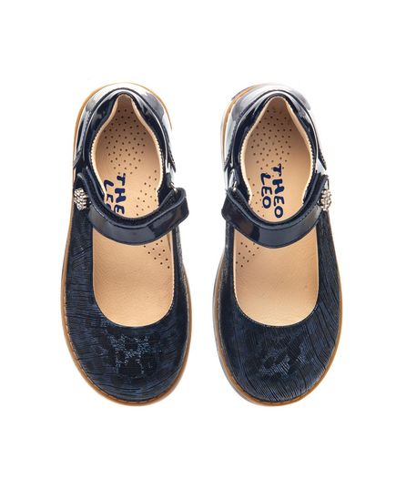 Туфлі для дівчаток Theo Leo синього кольору, Колір: синій/чорний, Розмір: 34, зображення 2