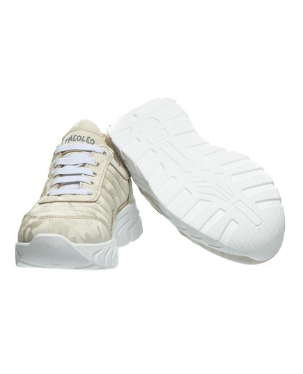 Кросівки для дівчаток Theo Leo бежевого кольору, Колір: бежевий камуфляж, Розмір: 27, зображення 2