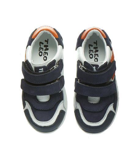 Кроссовки для мальчиков Theo Leo белого и синего цветов, Цвет: т.синій/помаранчевий/білий, Размер: 21, изображение 3