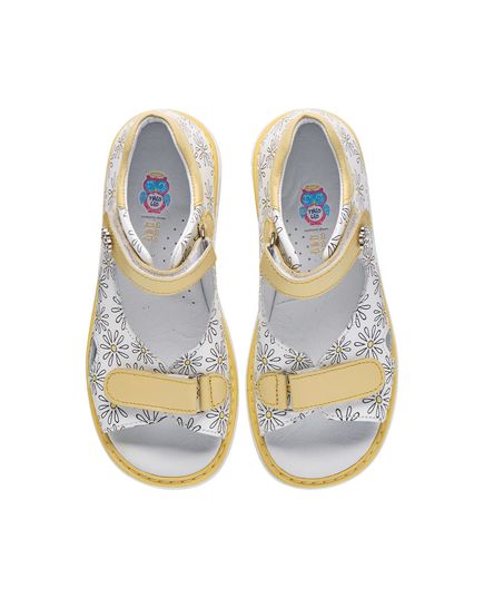Босоніжки для дівчаток Theo Leo біло-жовтого кольору, Колір: білий/жовтий/ромашка, Розмір: 30, зображення 3
