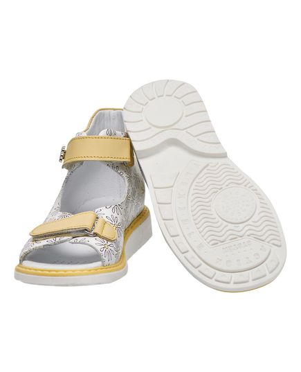 Босоніжки для дівчаток Theo Leo біло-жовтого кольору, Колір: білий/жовтий/ромашка, Розмір: 30, зображення 2