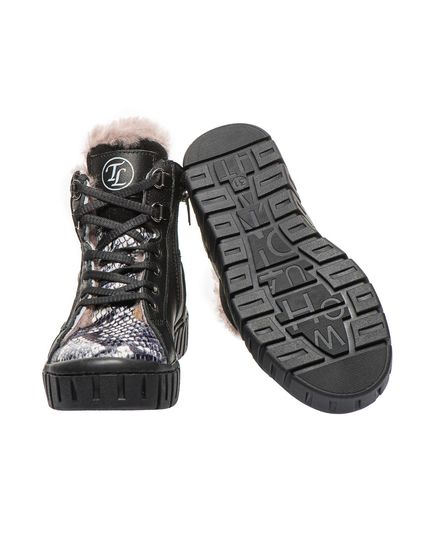 Зимові черевики для дівчаток Theo Leo чорного та білого кольорів, Колір: чорний/білий, Розмір: 34, зображення 2