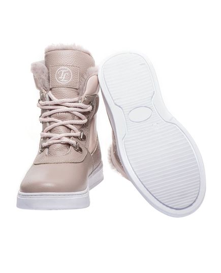 Зимние ботинки для девочек Theo Leo бежевого цвета, Цвет: бежевий/срібло, Размер: 37, изображение 3
