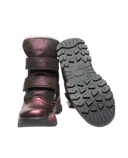 Зимові черевики для дівчаток Theo Leo бордового кольору, Колір: бордовий перламутр, Розмір: 29, зображення 2