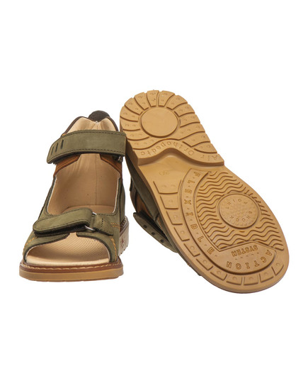 Босоніжки для хлопчиків Theo Leo хакі кольору (LEO-777 KH), Колір: хакі, Розмір: 35, зображення 4