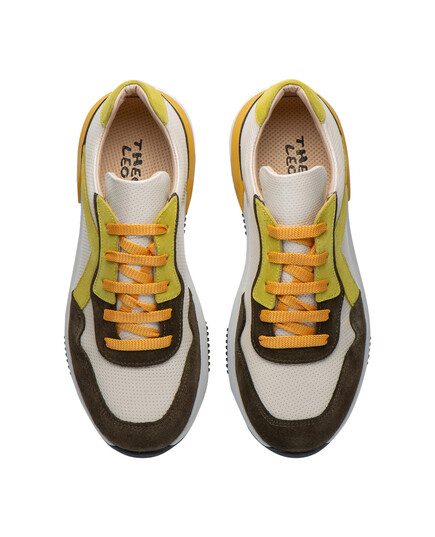 Кросівки дитячі Theo Leo бежевого, жовтого та коричневого кольорів (LEO-3373), Колір: бежевий/хакі/лайм, Розмір: 34, зображення 2