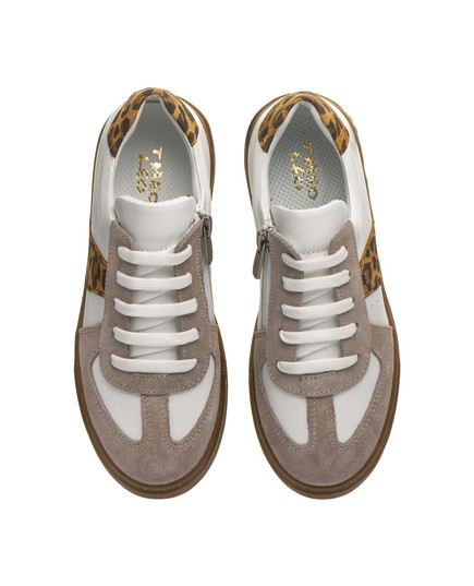 Кеды для девочек Theo Leo белого и бежевого цветов (LEO-3369/K  WH-BEIG), Цвет: білий/бежевий, Размер: 33, изображение 3