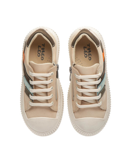 Кеды Theo Leo бежевого цвета, Цвет: бежевий/кольоровий декор, Размер: 27, изображение 2