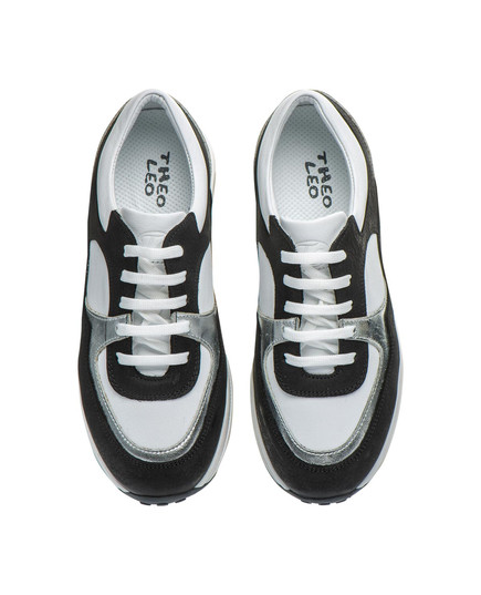 Кроссовки для девочек Theo Leo бело-чорного цвета, Цвет: білий/чорний/срібний, Размер: 37, изображение 3