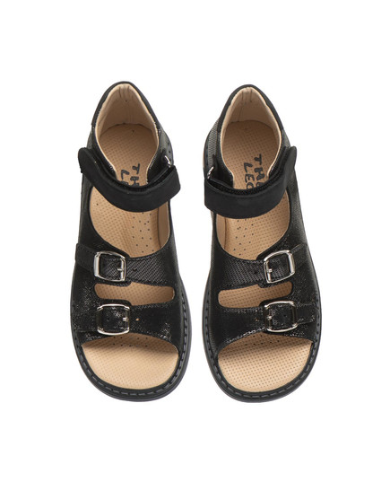 Босоніжки для дівчаток Theo Leo чорного кольору (LEO-S687 ANT), Колір: антрацит, Розмір: 35, зображення 3