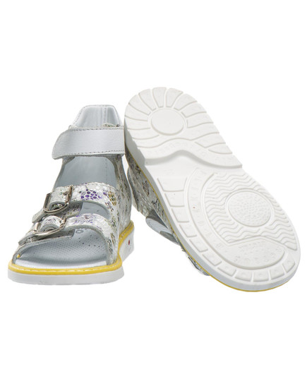 Босоніжки для дівчаток Theo Leo білого кольору (LEO-S687 WH), Колір: білий/мікс/жовтий, Розмір: 28, зображення 4