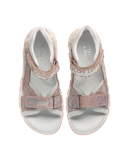 Босоножки для девочек Theo Leo серебряного и розового цветов, Цвет: пудра, Размер: 31, изображение 2