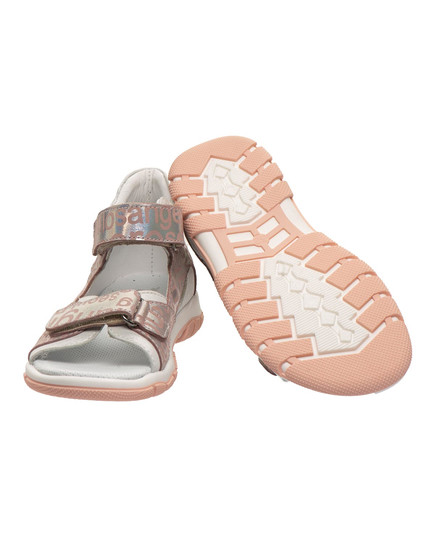 Босоножки для девочек Theo Leo серебряного и розового цветов, Цвет: пудра, Размер: 31, изображение 3
