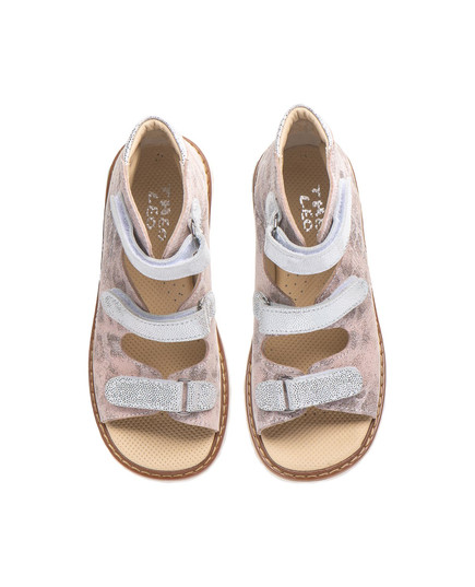 Ортопедичні босоніжки для дівчаток Theo Leo пудрового та срібного кольорів, Колір: пудра/срібний, Розмір: 27, зображення 3