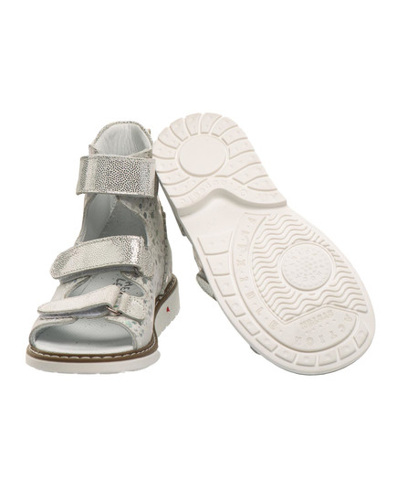 Ортопедические босоножки для девочек Theo Leo серебряного цвета, Цвет: срібний, Размер: 29, изображение 2