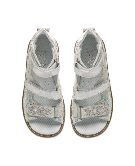 Ортопедические босоножки для девочек Theo Leo серебряного цвета, Цвет: срібний, Размер: 29, изображение 3