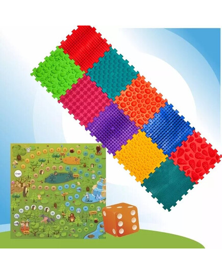 Масажний килимок Ortek Мега МІКС Пазли 10 елементів з грою «Лісові пригоди», ОЛВІ (Україна), зображення 2