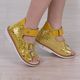 Босоніжки для дівчаток Theo Leo жовтого кольору, Колір: жовтий/золотий, Розмір: 23, зображення 2